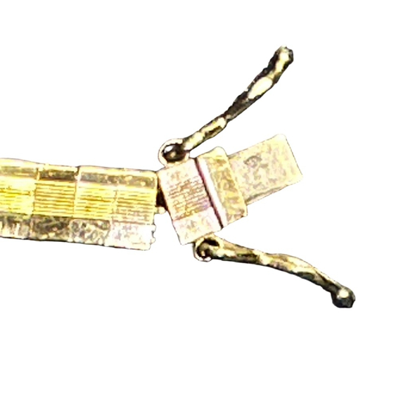 Women's vintage brick link Gold Bracelet, 18k gold Japanese - Picture 3 of 7